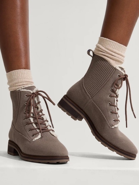 Rothy's Shoes - The Cozy Laced Lug Boot, Water-Resistant Merino in